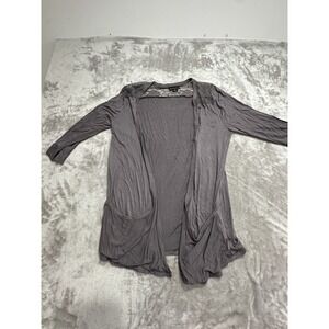 Metaphor Sweater Women's Size XL Gray Open Cardigan 3/4 Sleeve Soft EUC